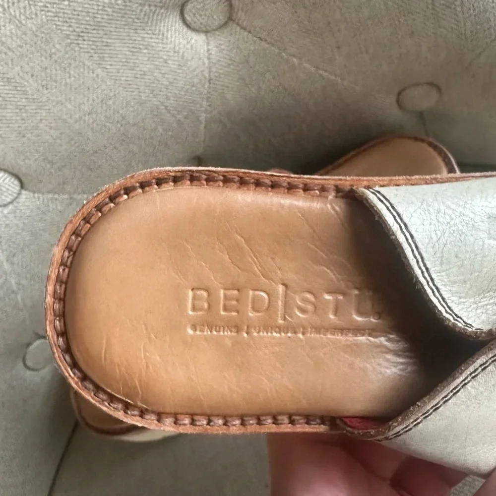 Bed Stu Fairlie II leather platform slides size 8.6 nectar lux